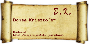 Dobsa Krisztofer névjegykártya