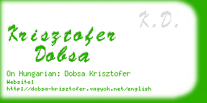 krisztofer dobsa business card